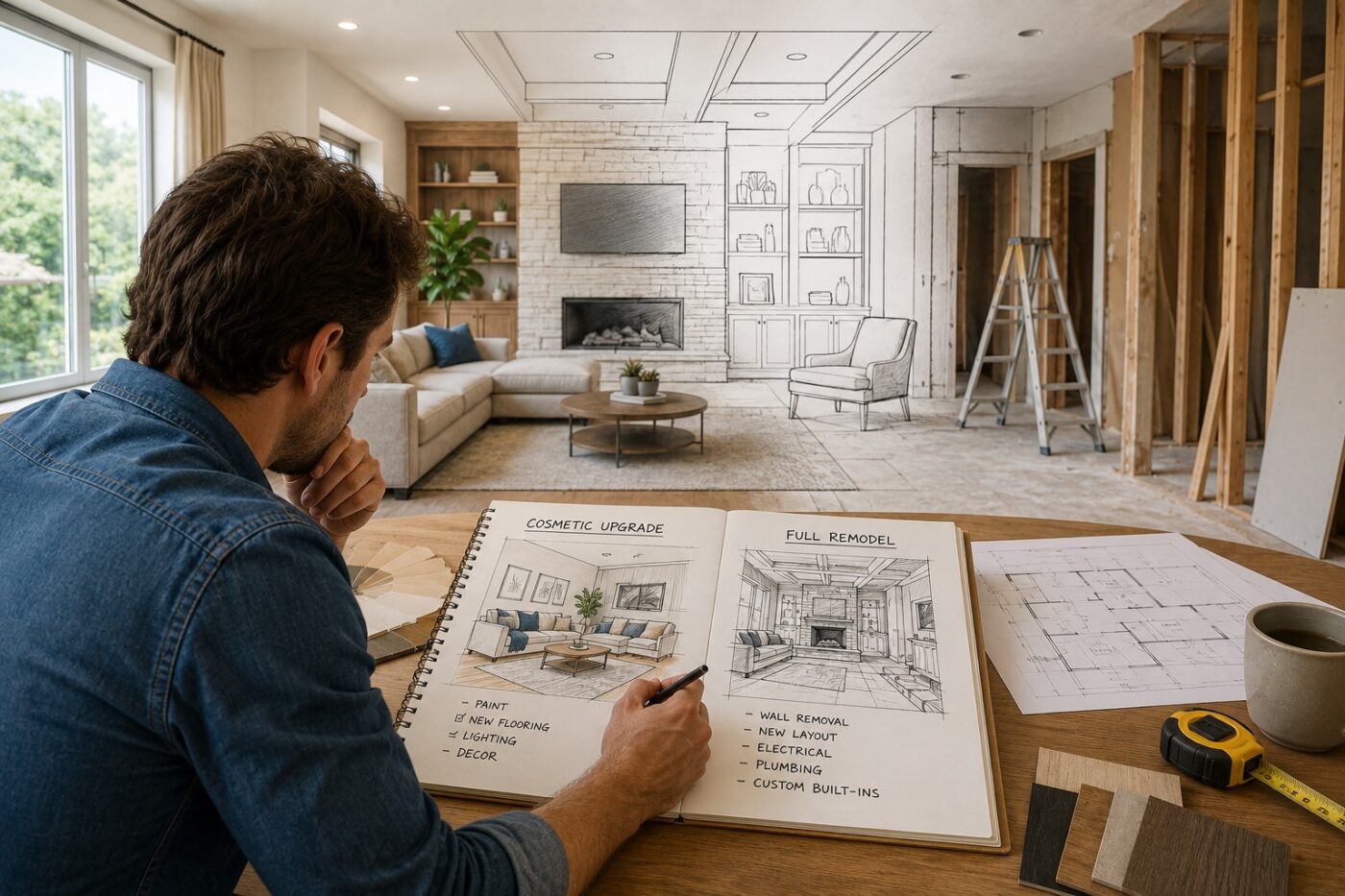 defining home renovation goals and planning cosmetic vs full remodel