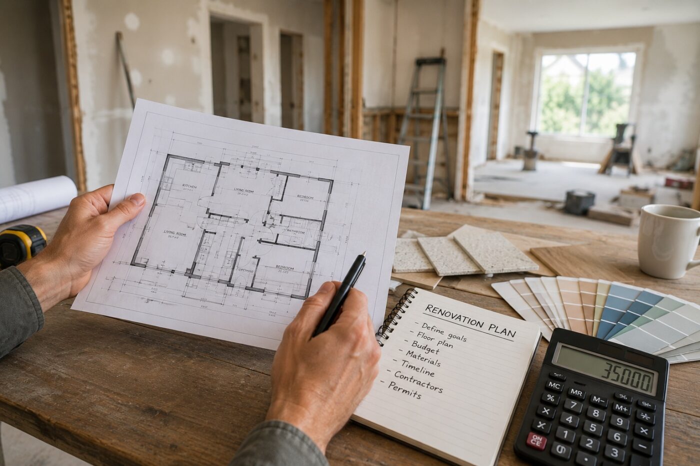 how to plan a home renovation budget and blueprint layout