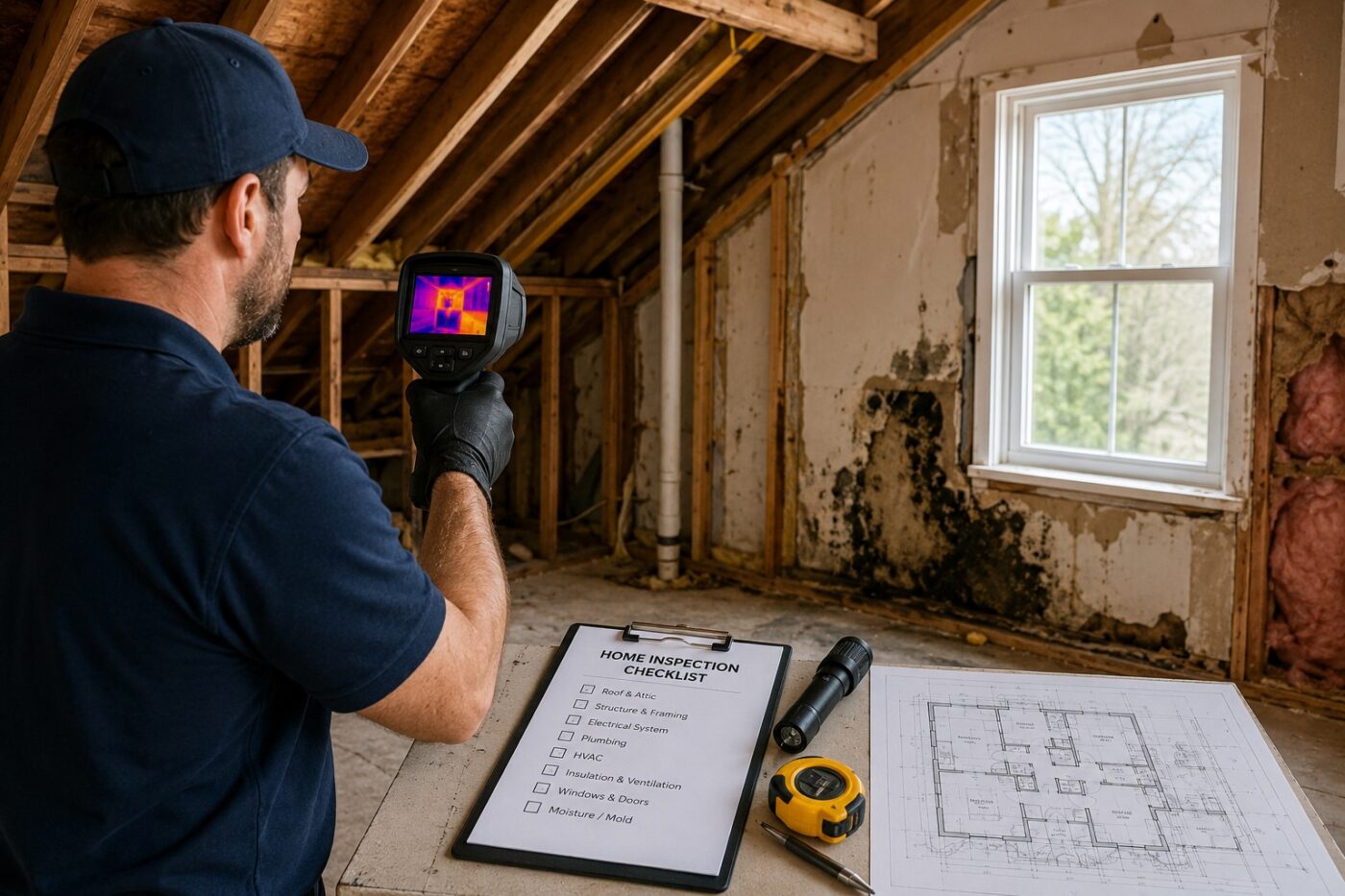 inspecting house condition and structural walls before remodeling