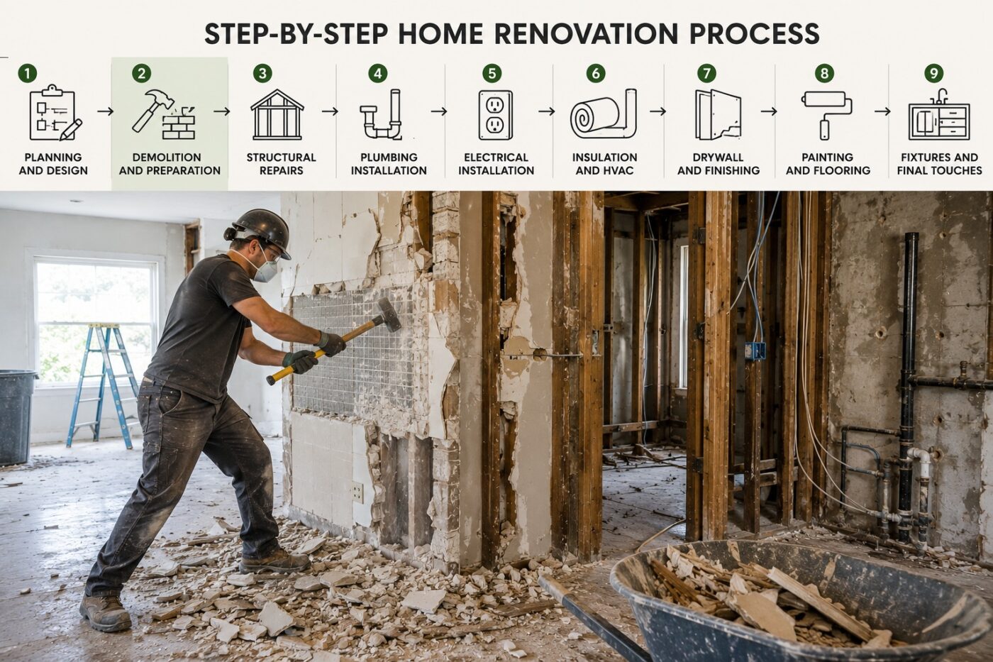 home renovation demolition phase step by step process