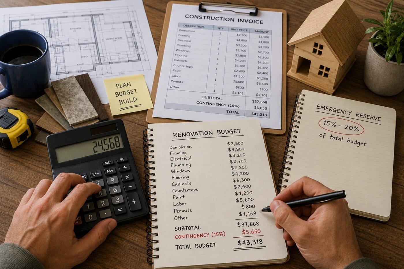 setting a realistic home renovation budget with emergency contingency reserve