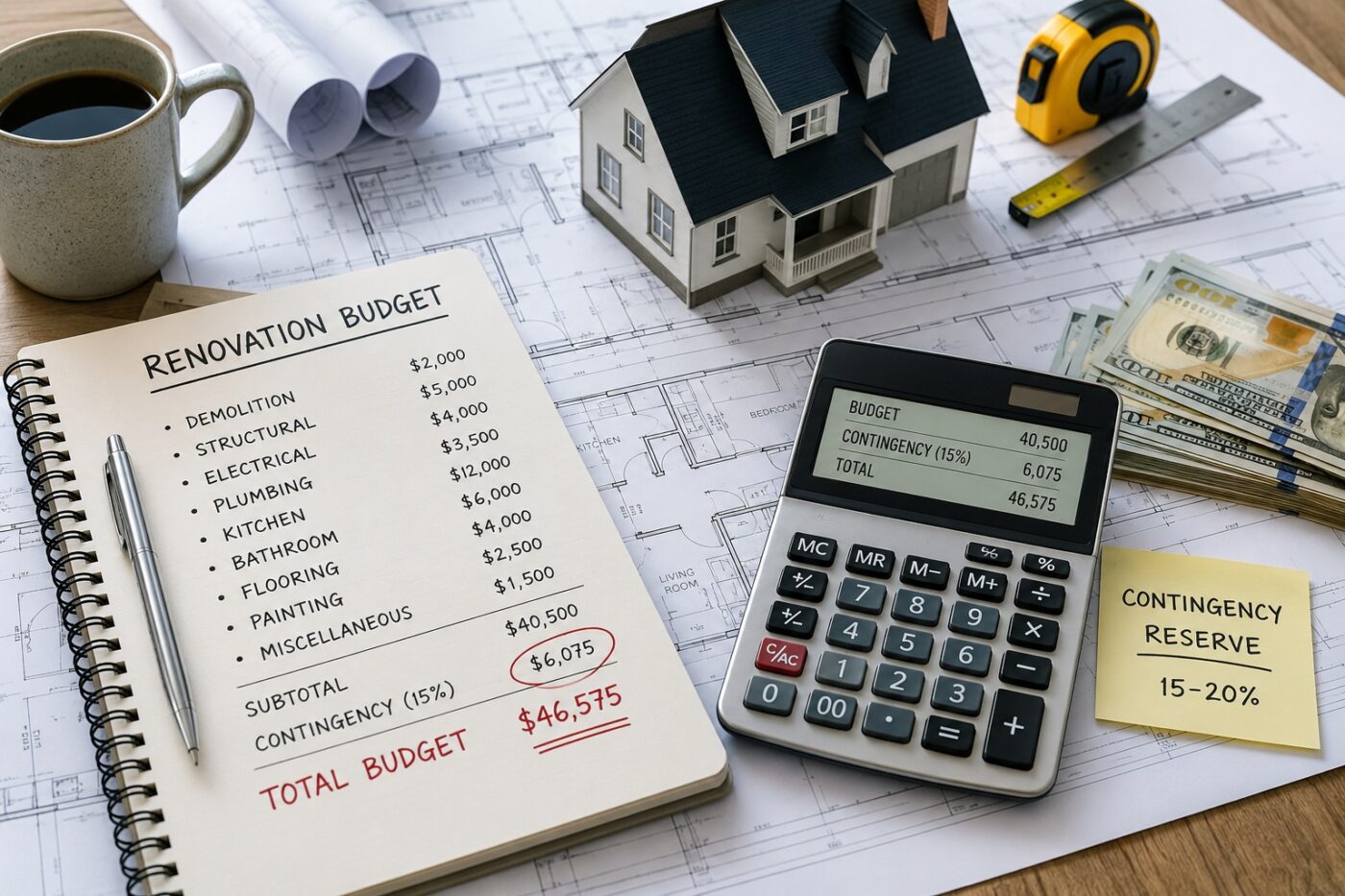 planning a realistic home renovation budget with contingency reserve
